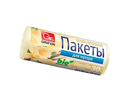 Мешки для мусора 30 л, ароматизированные, Ваниль, бежевые, в рулоне 20 шт., ПНД, 9 мкм, 560х530 мм, GRIFON Aroma, 101-020 V в Челябинске
