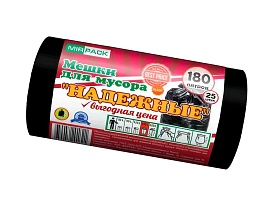 Мешки для мусора 180 л, ароматизированные, черные, в рулоне 25 шт., ПВД, 35 мкм, 1100х930 мм, НАДЕЖНЫЕ, 1802550 в Челябинске