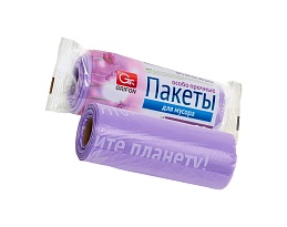 Мешки для мусора 35 л, ароматизированные, сиреневые, в рулоне 20 шт., ПНД, 12 мкм, 560х530 мм, GRIFON Полевые Цветы, 100-034 в Челябинске