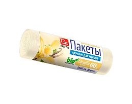Мешки для мусора 60 л, ароматизированные, Ваниль, бежевые, в рулоне 20 шт., ПНД, 9 мкм, 650х550 мм, GRIFON Aroma, 101-023 V в Челябинске