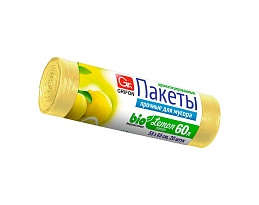Мешки для мусора 60 л, ароматизированные, Лимон, желтые, в рулоне 20 шт., ПНД, 9 мкм, 650х550 мм, GRIFON Aroma, 101-023 Li в Челябинске