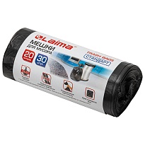 Мешки для мусора 20 л, черные, в рулоне 30 шт., ПНД, 8 мкм, 500х450 мм, LAIMA, 601376 в Челябинске