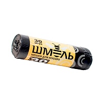 Мешки для мусора 30 л, черные, в рулоне 30 шт., ПНД, 7 мкм, 600х500 мм, ШМЕЛЬ, 4625 в Челябинске