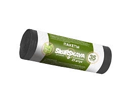 Мешки для мусора 30 л, черные, в рулоне 25 шт., ПНД, 7 мкм, 580х480 мм, SIBIRSKAYA, 101-003 S в Челябинске