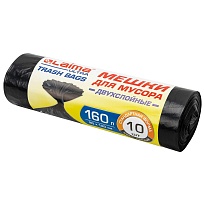 Мешки для мусора 160 л, черные, в рулоне 10 шт., ПВД, 30 мкм, 1200х900 мм, LAIMA ULTRA, 607694 в Челябинске