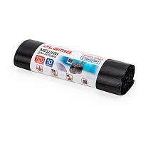 Мешки для мусора 120 л, черные, в рулоне 10 шт., ПНД, 14 мкм, 1100х700 мм, LAIMA, 601385 в Челябинске