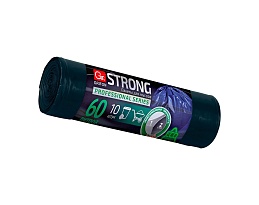 Мешки для мусора 60 л, двухслойные, синие, в рулоне 10 шт., ПВД, 30 мкм, 700х600 мм, GRIFON SUPER POWER , 101-090 в Челябинске