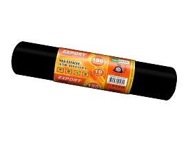 Мешки для мусора 180 л, ароматизированные, черные, в рулоне 10 шт., ПВД, 80 мкм, 1100х930 мм, EXPORT, exp18010142 в Челябинске