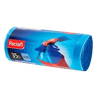 Мешки для мусора 35 л, с ушками, синие, в рулоне 30 шт., ПНД, 10,5 мкм, 640х500 мм, PACLAN Multitop, 600819 в Челябинске