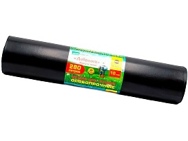 Мешки для мусора 280 л, ароматизированные, черные, в рулоне 10 шт., ПВД 110 мкм, 1400х930 мм, Добрыня, Dob28010black в Челябинске