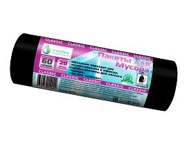 Мешки для мусора 60 л, черные, в рулоне 20 шт., ПНД, 7 мкм, 700х600 мм, MIRPACK Classik, 602050 в Челябинске